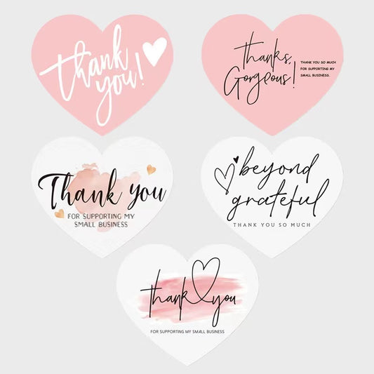 Thank you cards heart shape cards gift cards 20pcs