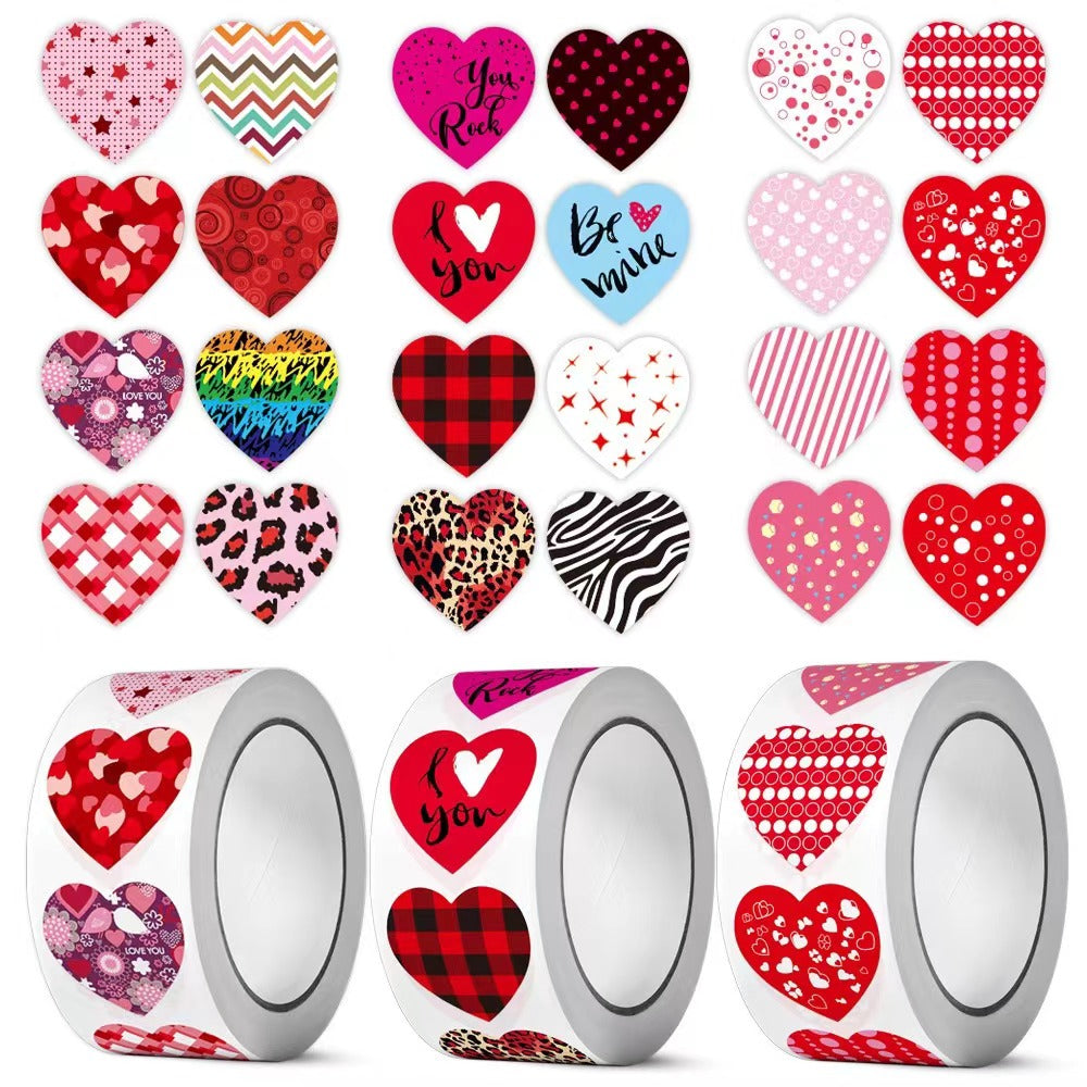 Heart shape stickers Valentine's Day stickers 500pcs