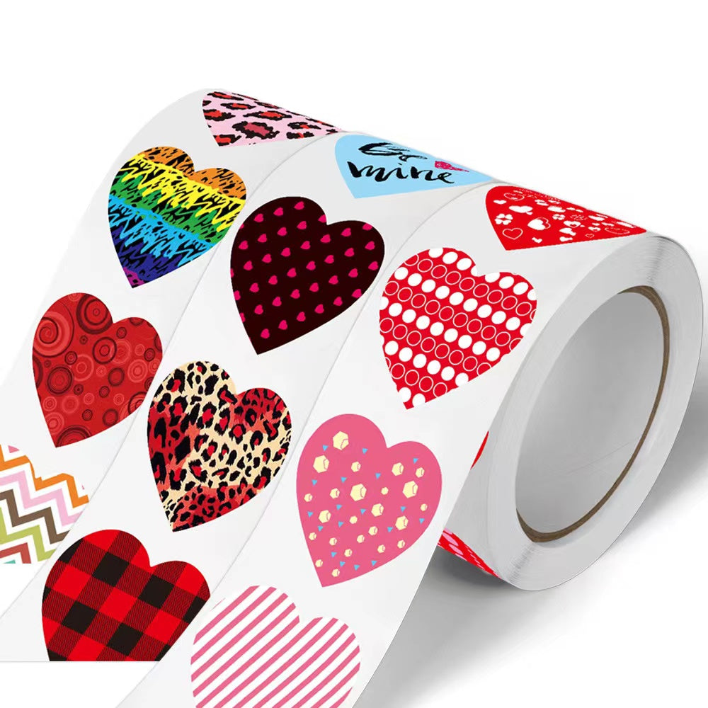 Heart shape stickers Valentine's Day stickers 500pcs