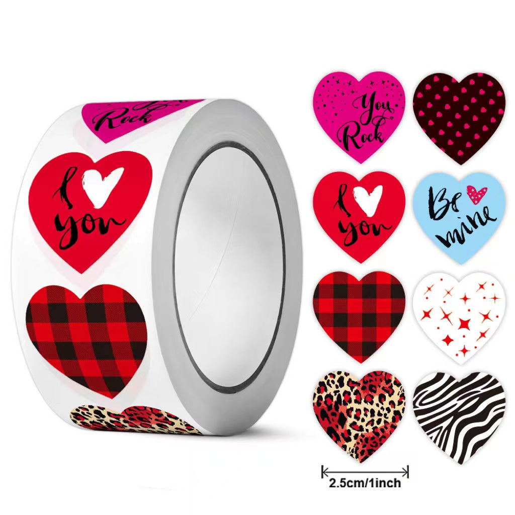 Heart shape stickers Valentine's Day stickers 500pcs