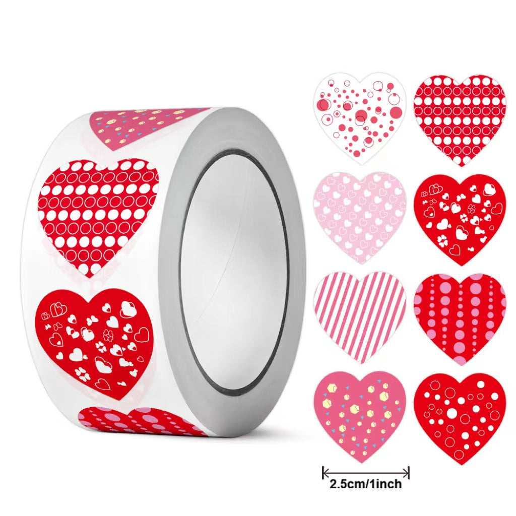 Heart shape stickers Valentine's Day stickers 500pcs