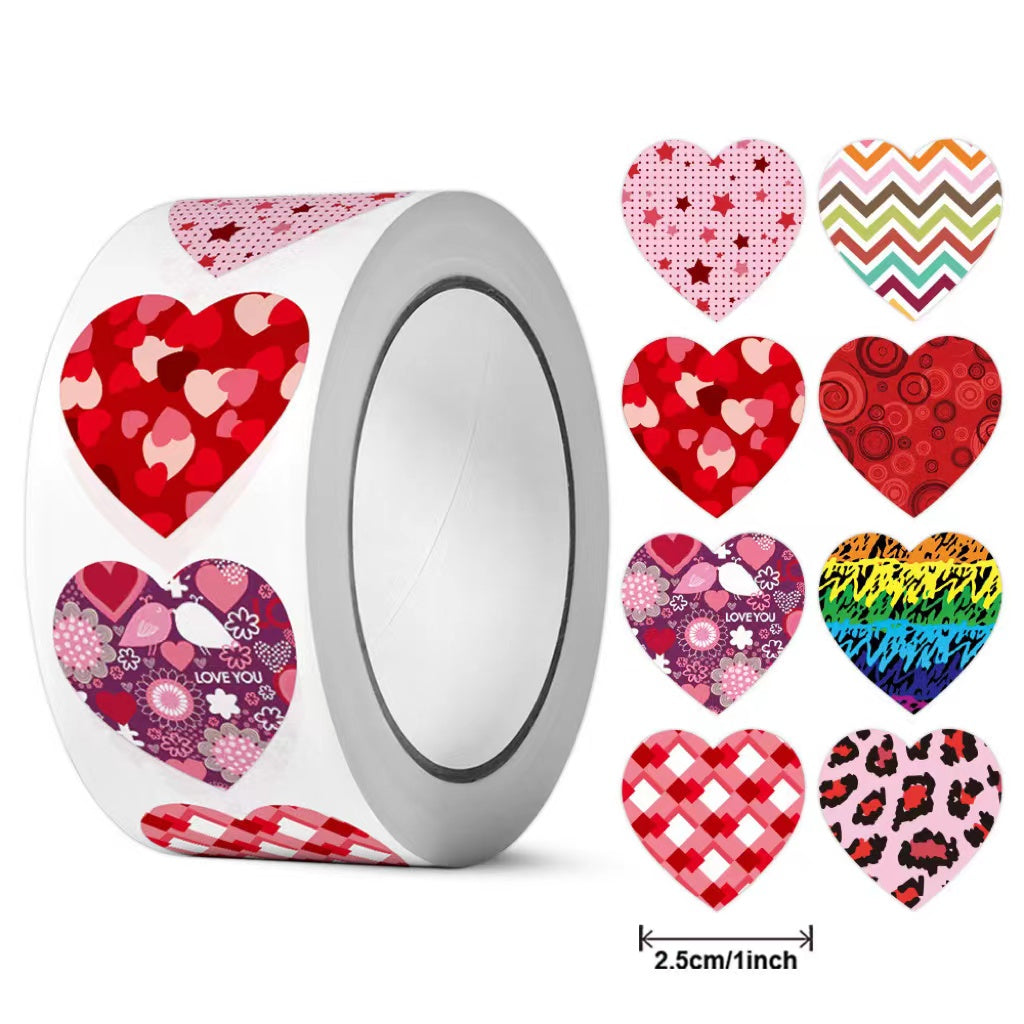 Heart shape stickers Valentine's Day stickers 500pcs